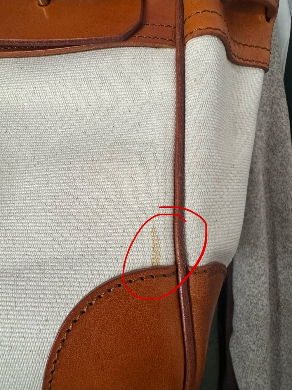 NEW Canvas Two-Tone Leather Bag - Picture 11 of 12